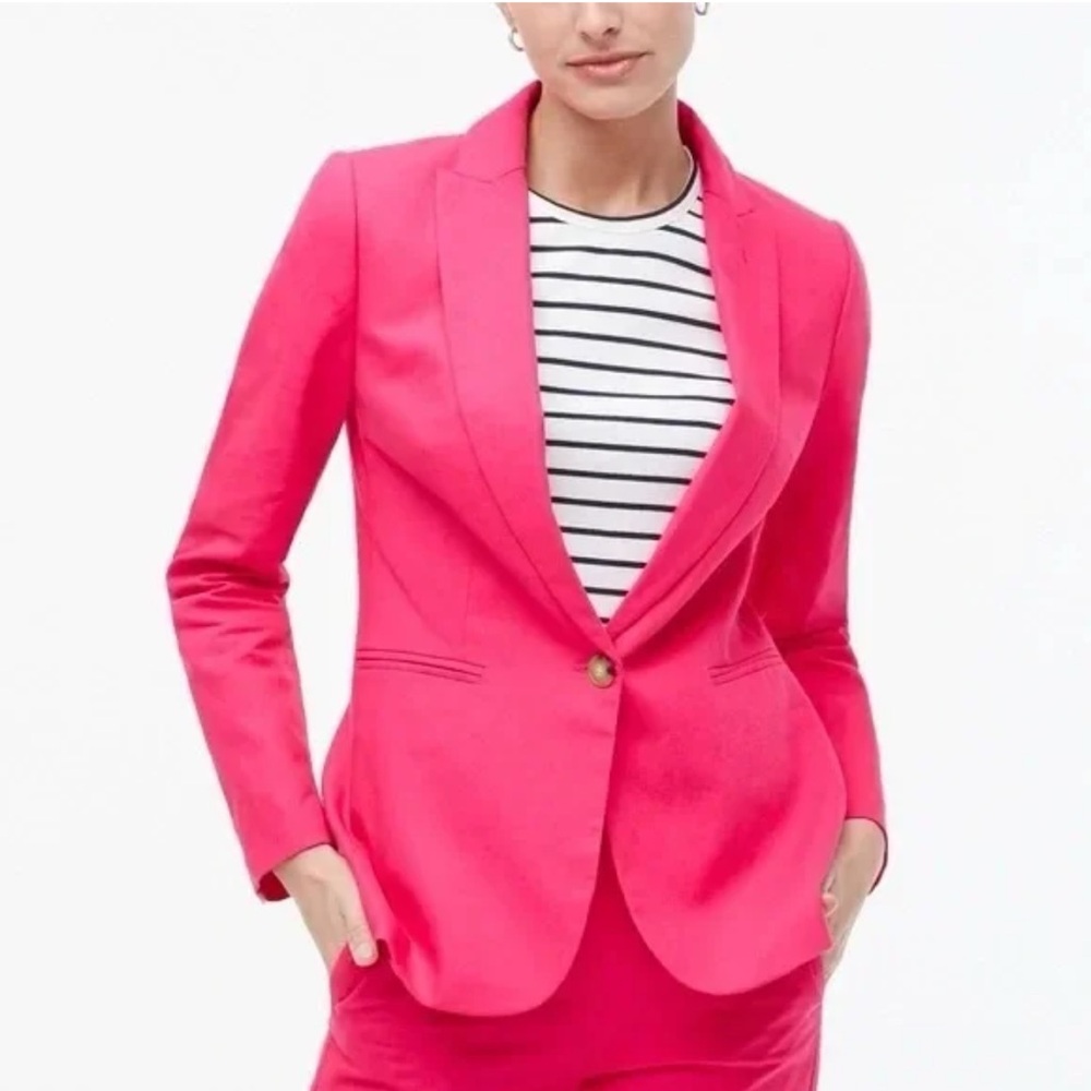 NWOT J Crew Women's Hot Pink Single-Button Blazer